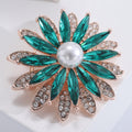 Alloy Crystal Sunflower Brooch For Suits Sweaters And Collars view 3