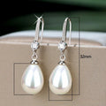 Baroque Water Drop Faux Pearl Long Earrings, Elegant Dangle Ear Jewelry For Women view 4