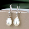 Baroque Water Drop Faux Pearl Long Earrings, Elegant Dangle Ear Jewelry For Women view 2
