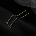 Minimalist Alloy Long Tassel Drop Earrings, Korean One-Line Threader Style For Women view 2