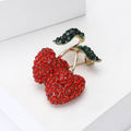 Alloy Rhinestone Cherry Brooch For Cute Women’s Suit Decoration view 3