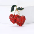 Alloy Rhinestone Cherry Brooch For Cute Women’s Suit Decoration view 2