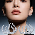 Trendy Metal Irregular Five Claw Clip On Stud Earrings For Women view 1