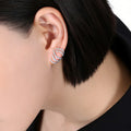 Trendy Metal Irregular Five Claw Clip On Stud Earrings For Women view 3