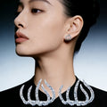 Trendy Metal Irregular Five Claw Clip On Stud Earrings For Women view 2