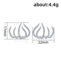 Trendy Metal Irregular Five Claw Clip On Stud Earrings For Women view 4