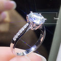 Classic Six Prong Zircon Engagement Ring For Women, Romantic Bridal Wedding Finger Jewelry view 5