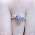 Classic Six Prong Zircon Engagement Ring For Women, Romantic Bridal Wedding Finger Jewelry view 2