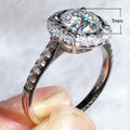 Romantic Bridal Wedding Hand Jewelry Inlaid Simulated Diamond Zircon Women's Ring view 5