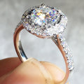 Romantic Bridal Wedding Hand Jewelry Inlaid Simulated Diamond Zircon Women's Ring view 1