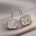 Geometric Square Crystal Rhinestone Drop Earrings For Women, Fashion Hook Ear Jewelry view 2