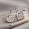 Geometric Square Crystal Rhinestone Drop Earrings For Women, Fashion Hook Ear Jewelry view 3