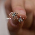 Korean Minimalist Tiny Zircon Stud Earrings Delicate Hypoallergenic Mini Ear Jewelry For Women view 4
