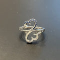 Minimalist Hollow Heart Ring Cross Line Zircon Copper Ring Hot Selling Women's Jewelry view 4