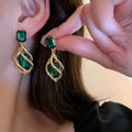 Vintage Alloy Rhinestone Geometric Teardrop Drop Earrings For Women view 2