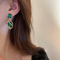 Vintage Alloy Rhinestone Geometric Teardrop Drop Earrings For Women view 4