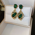 Vintage Alloy Rhinestone Geometric Teardrop Drop Earrings For Women view 3