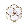 Enamel Alloy Camellia Flower Brooch For Coats And Suits view 5