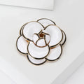 Enamel Alloy Camellia Flower Brooch For Coats And Suits view 3