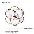 Enamel Alloy Camellia Flower Brooch For Coats And Suits view 6