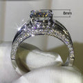 European Style Copper Ring With White Gold Color Plating And Round Zircon Inlay, Fashion Hand Jewelry view 5