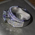 European Style Copper Ring With White Gold Color Plating And Round Zircon Inlay, Fashion Hand Jewelry view 3
