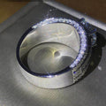 European Style Copper Ring With White Gold Color Plating And Round Zircon Inlay, Fashion Hand Jewelry view 4