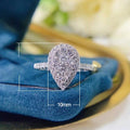 Sparkling Water Drop Zircon Ring For Women, Fashion Light Luxury Hand Jewelry Gift view 5
