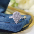 Sparkling Water Drop Zircon Ring For Women, Fashion Light Luxury Hand Jewelry Gift view 1