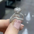 Three Set European American Couple Ring Combination Popular Engagement Matching Rings view 3