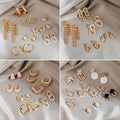 925 Silver Needle C Shape Geometric Stud Earrings With Rhinestone Chain Tassel Pearl Butterfly Charm view 1