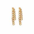 925 Silver Needle C Shape Geometric Stud Earrings With Rhinestone Chain Tassel Pearl Butterfly Charm view 5