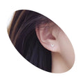 Mini Heart Zircon Stud Earrings For Women Micro Paved Tiny Sleep Friendly Ear Jewelry view 4