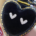 Mini Heart Zircon Stud Earrings For Women Micro Paved Tiny Sleep Friendly Ear Jewelry view 1