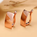 Korean Couple Style Shiny Smooth Rectangle Earrings, Fashion Rose Gold Plated Ear Cuff Jewelry view 3