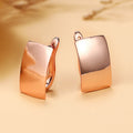 Korean Couple Style Shiny Smooth Rectangle Earrings, Fashion Rose Gold Plated Ear Cuff Jewelry view 2