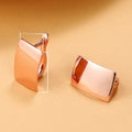 Korean Couple Style Shiny Smooth Rectangle Earrings, Fashion Rose Gold Plated Ear Cuff Jewelry view 5