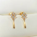 Korean Rhombus Tassel Drop Earrings Mini Zircon Geometric Luxury Style Spring Jewelry view 7