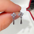 Korean Rhombus Tassel Drop Earrings Mini Zircon Geometric Luxury Style Spring Jewelry view 2
