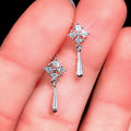 Korean Rhombus Tassel Drop Earrings Mini Zircon Geometric Luxury Style Spring Jewelry view 1