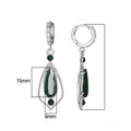 Luxury Court Style Emerald Green Zircon Diamond Hollow Teardrop Statement Earrings For Women view 5