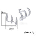 Niche Three Claw Ear Clip Minimalist Curved Line High Quality Zircon Stud Earrings view 4