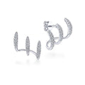 Niche Three Claw Ear Clip Minimalist Curved Line High Quality Zircon Stud Earrings view 3