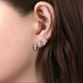 Niche Three Claw Ear Clip Minimalist Curved Line High Quality Zircon Stud Earrings view 2