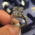 Luxury OL Zircon Geometric Ring Platinum Color Creative Fashion Finger Jewelry For Women view 2