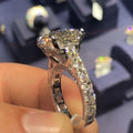 Luxury OL Zircon Geometric Ring Platinum Color Creative Fashion Finger Jewelry For Women view 3