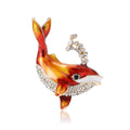 Rhinestone Alloy Spraying Whale Brooch For Cute Clothing Accessories view 4