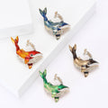 Rhinestone Alloy Spraying Whale Brooch For Cute Clothing Accessories view 2