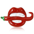 Alloy Enamel Chili Red Lips Brooch For Fashion Clothing view 1