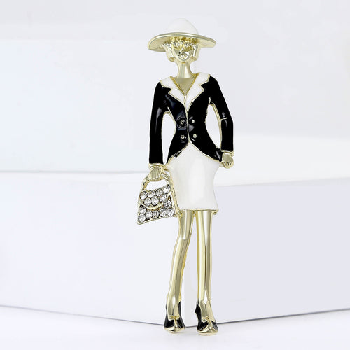 Alloy Enamel Handbag Lady Brooch Pin For Suit And Cardigan Decor